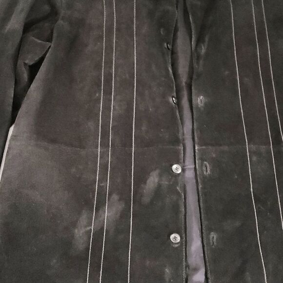 Liz Claiborne Women's Genuine Suede Shacket Shirt Jacket Button Down Blue Size L - Picture 6 of 8